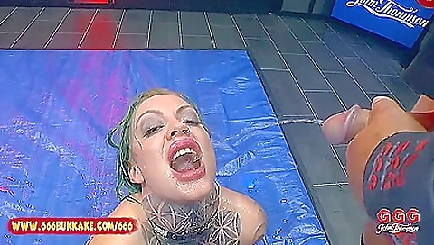 Tattooed Phoenix in piss bliss gangbang - 666Bukkake