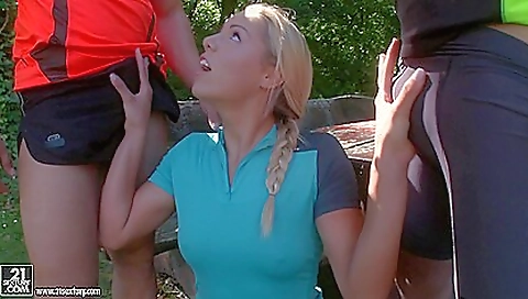 Cyclists Make Threesome